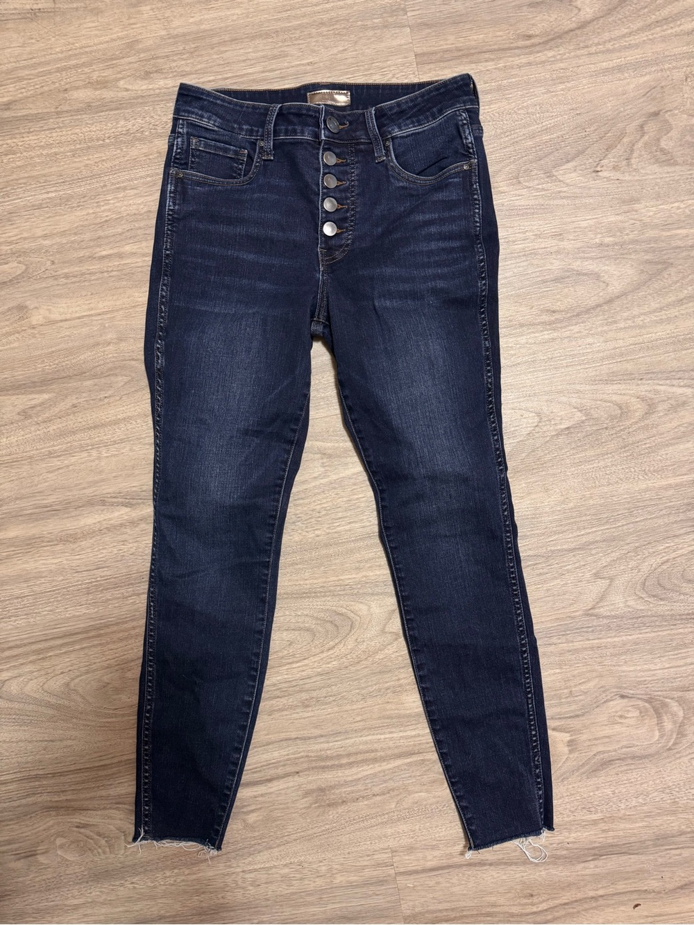 Kut from the Kloth Dark Indigo Skinny Jeans with Button-Fly